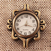 Основа для часов Овал с орнаментом №2, золотистые (1шт)