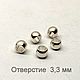 Бусина серебро 925 пробы с отв. 3,3 мм, Бусины, Санкт-Петербург,  Фото №1