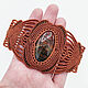 Bracelet made of natural stone red sarinite wide female braided, Braided bracelet, Kursk,  Фото №1