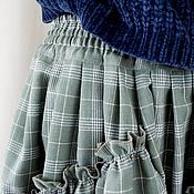Одежда handmade. Livemaster - original item Long skirt with a large olive check, boho skirt.. Handmade.