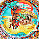 'Balinese sun' decorative plate hand-painted. Plates. Art by Tanya Shest. My Livemaster. Фото №5