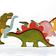 Динозавры 6 фигурок окрашенные. Деревянные игрушки. Вальдорфские игры и наборы. Деревянные игрушки семьи Михеевых. Интернет-магазин Ярмарка Мастеров.  Фото №2