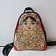 Leather backpack with engraving and painting Matryoshka, Backpacks, Noginsk,  Фото №1