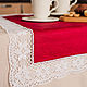 Tea linen set, track 2 napkins Renaissance Bordeaux. Swipe. flax&lace. My Livemaster. Фото №5