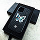 Euphoria HM Butterfly miniCROC - кожаный чехол iPhone перламутр. Чехол. Euphoria HM. Ярмарка Мастеров.  Фото №5