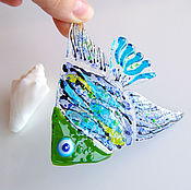 Для дома и интерьера handmade. Livemaster - original item Decor for gluing fish glass Fusing Scalars Fish fusing.. Handmade.