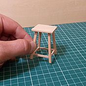 Куклы и игрушки handmade. Livemaster - original item Dollhouses: Scandinavian-style stool in 1/12 scale. Handmade.