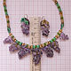 Lilac necklace and earrings of amethyst and beads. Jewelry Sets. Marina Lambrozo leather and stone. My Livemaster. Фото №6