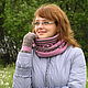 Заказать Вязаный крючком шарф-снуд и митенки "Пыльная роза". 'Татьяна'. Береты_снуды_митенки.... Ярмарка Мастеров. . Снуды Фото №3