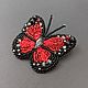 Brooch 'Butterfly', beaded, crystals, Brooches, Ekaterinburg,  Фото №1