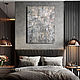 Stylish painting for a modern interior with silver and bronze gray, Pictures, Moscow,  Фото №1