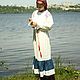 Заказать Бело-синяя рубаха-платье. СЛАВный стиль от Заряны и Анны. Ярмарка Мастеров. . Платья Фото №3