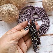 Украшения handmade. Livemaster - original item Lariat of beads Lilac mist. Handmade.