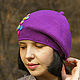 Beret hat for spring winter elegant women's knitted lilac bright. Berets. Azhurles. My Livemaster. Фото №4