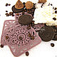 Punto servilletas de soporte. ' Galletas de chocolate'. Swipe. Cross stitch and beads!. Интернет-магазин Ярмарка Мастеров.  Фото №2