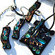 Fused glass Jewelry Set. Mystery. Stunning design, birth. Jewelry Sets. MyFusedGlass. Online shopping on My Livemaster.  Фото №2