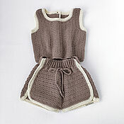 Одежда детская handmade. Livemaster - original item Sets of clothes for kids: shorts and a top for a boy. Handmade.