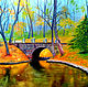 Bridge in the park, 80x60 cm, oil on canvas, Pictures, Kharkiv,  Фото №1