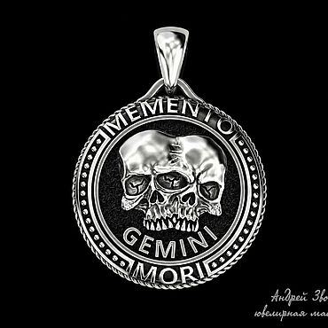 Украшения ручной работы. Ярмарка Мастеров - ручная работа Кулон: Кулон Memento Mori «Близнецы» из серебра 925 (Артикул 426). Handmade.