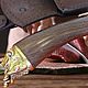 Knife with casting 'Boar' st 40h13., hardness HRC 55-56 ed, Knives, Vacha,  Фото №1