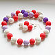 Beads and earrings coral lilac, Jewelry Sets, Tyumen,  Фото №1