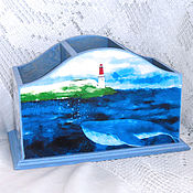 Канцелярские товары handmade. Livemaster - original item Pencil box Whales and lighthouses. Handmade.