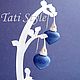 Серебряные серьги с лазуритом ,,GRAPE BERRY,,. Серьги-продевки. Tati Style. Интернет-магазин Ярмарка Мастеров.  Фото №2