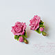Pendientes con vetochkami de la rosa de la rosa, Earrings, Vladivostok,  Фото №1
