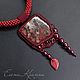 Jasper pendant on a kumihimo harness 'Spanish Bordeaux', Necklace, Volgodonsk,  Фото №1