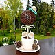 Заказать Кофейный топиарий. Помпоны. Елена (coffeedream). Ярмарка Мастеров. . Топиарии Фото №3
