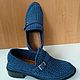 Mocasines de punto para hombre (algodón viscosa) - Marina de guerra. Moccasins. Makosh. My Livemaster. Фото №6