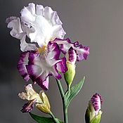 Белые лилии из полимерной глины холодный фарфор реалистичные цветы