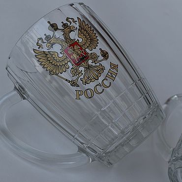 Посуда ручной работы. Ярмарка Мастеров - ручная работа Пузатая пивная кружка Герб России. Handmade.