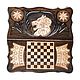 Backgammon carved Art. .098 ' Ferocious Wolf 1', Backgammon and checkers, Moscow,  Фото №1