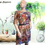 Платье из шелковой органзы "Цветочный вальс"
