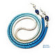 Lariat of beads Frosty morning blue white, Lariats, Tomsk,  Фото №1
