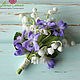 Brooch with lilies of the valley and violets 'may miracle', mini-2000 p, Brooches, Kovrov,  Фото №1