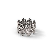 Ring woven twigs, silver (about 35)