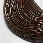 Материалы для творчества handmade. Livemaster - original item Leather cord 2 mm Brown 50 cm genuine leather. Handmade.