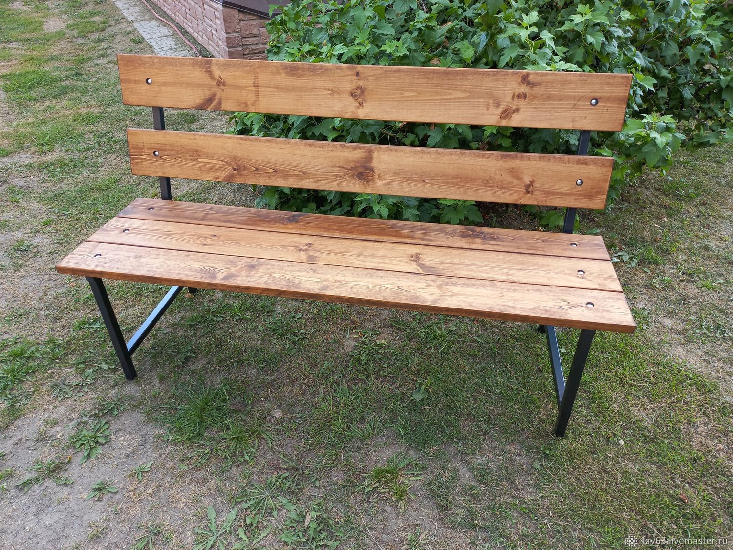 Садовая скамейка из дерева со спинкой своими руками: чертежи, размеры. | VK