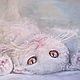 Painting watercolor cat the picture with the cat white cat. Pictures. Picture&miniature lacquer painting. My Livemaster. Фото №5