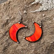 Украшения handmade. Livemaster - original item Red Crescent Earrings (e-014-01). Handmade.