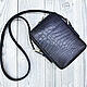 Men's bag made of genuine crocodile leather, dark blue color. Men\'s bag. SHOES&BAGS. My Livemaster. Фото №4