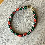 Украшения handmade. Livemaster - original item Harness necklace made of beads Tartan type from Gucci. Handmade.