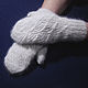 Order Women's knitted mittens Snowfall. Warm Yarn. Livemaster. . Mittens Фото №3