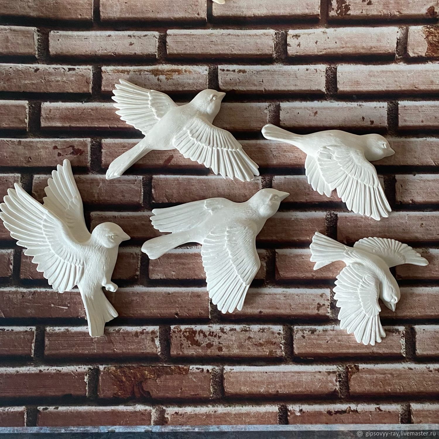 Декор для стен птицы ласточки белые