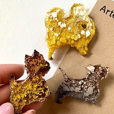 Украшения ручной работы. Ярмарка Мастеров - ручная работа Брошь «Собачка». Handmade.