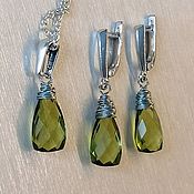 Украшения handmade. Livemaster - original item Set of earrings and pendant with quartz. Handmade.
