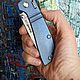 Складной нож SHOKUROFF M2101-90 mm Cromax/Титан/синий ультрамарин. Ножи. Мастерская ART QUEEN. Интернет-магазин Ярмарка Мастеров.  Фото №2