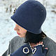 Elegant women's hat cloche hat for spring knitted blue-gray. Hats1. Azhurles. My Livemaster. Фото №4